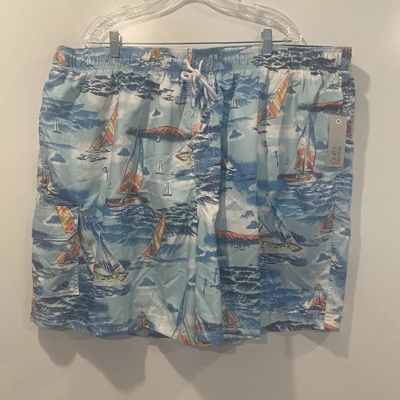 croft & barrow Other - NWT CROFT & BARROW Nautical Print Swim‎ Trunks Board Shorts Mens 3XB